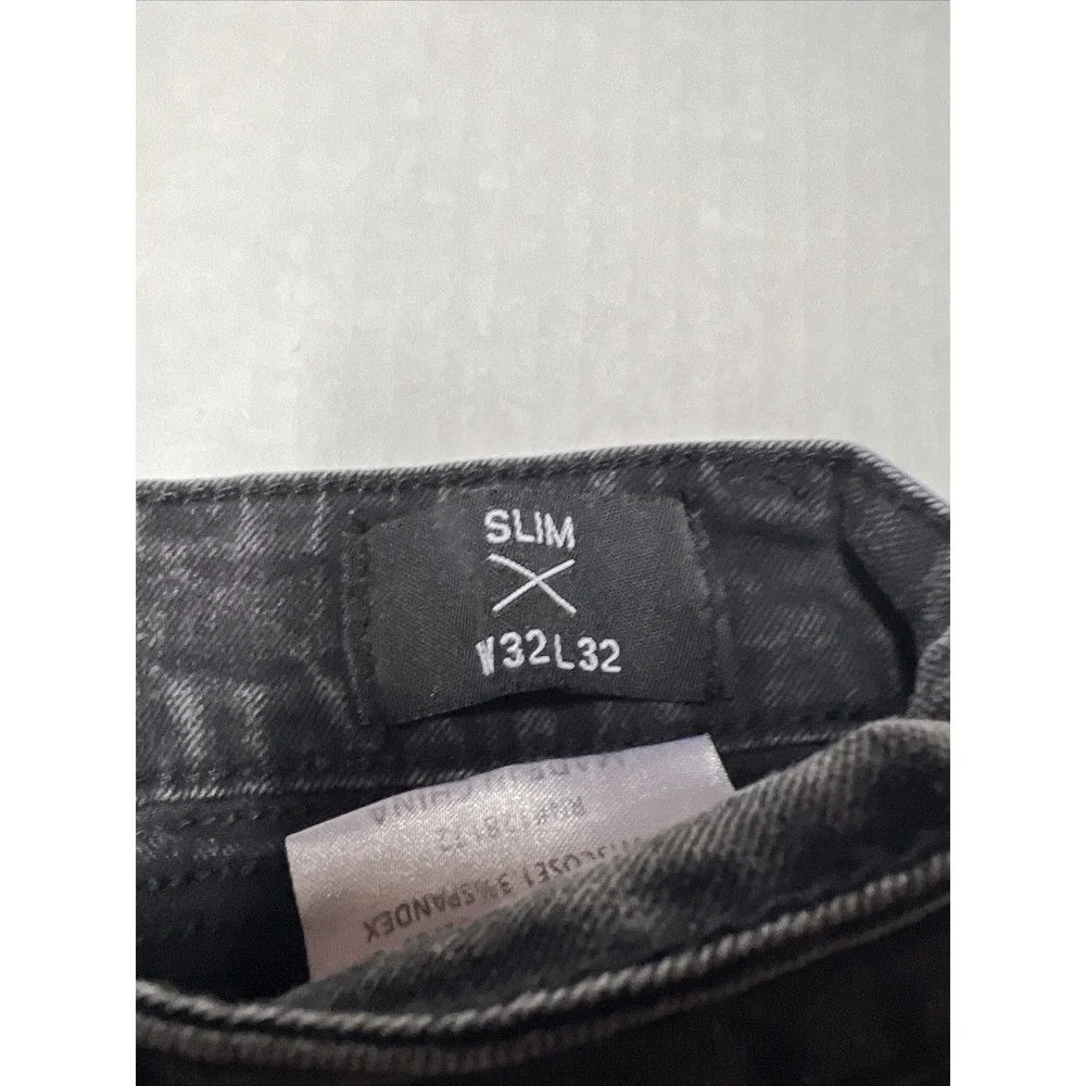 Ring Of Fire Black Denim Jeans Men's 32x32 Slim Fit Zip Pockets